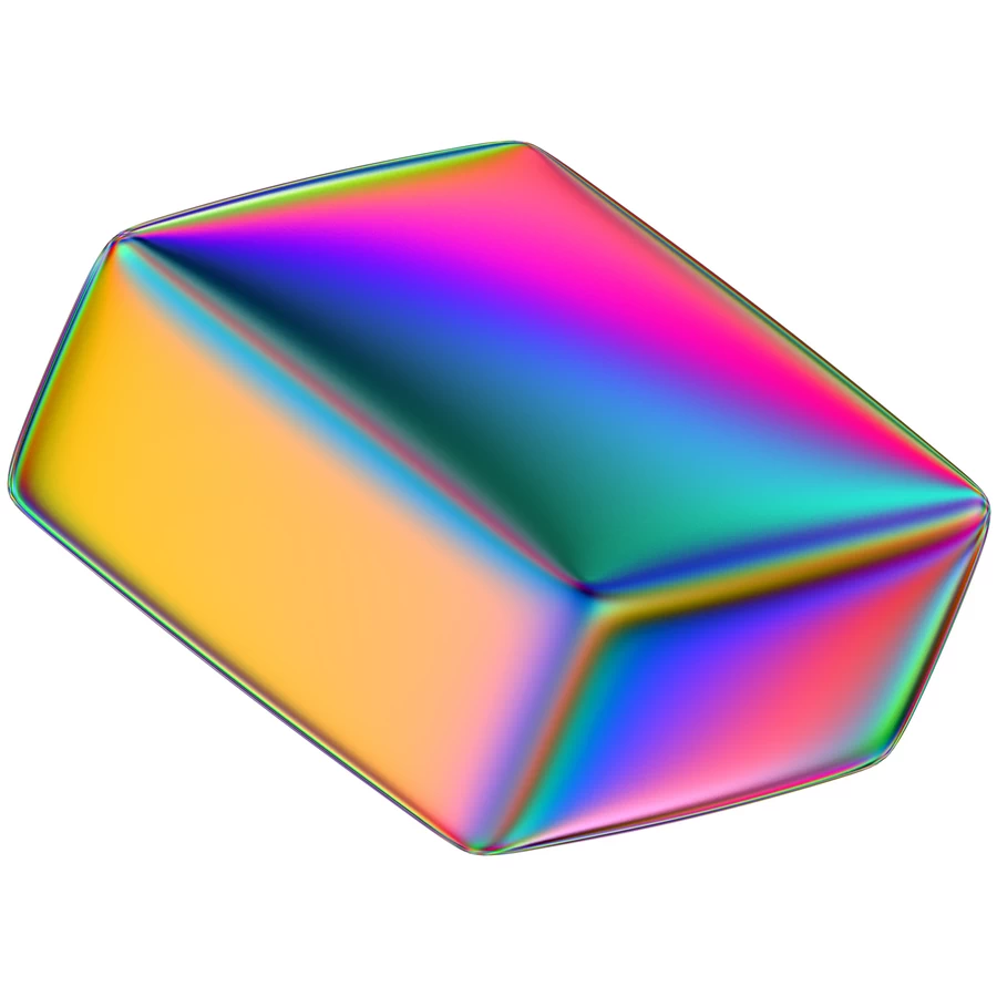 潮流酸性全息金属镭射机能彩虹3D立体几何图形png免抠图片素材【029】